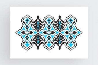 طرح اسلیمی مشکی آبی