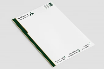 سربرگ اداری شرکتی سبز طلایی مینیمال خاص جدید تجاری موسسه شرکت لایه باز فتوشاپ psd