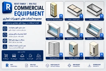فایل رویت (Revit) مجموعه آبجکت تجهیزات تجاری Revit (Revit – Commercial Equipment  ) قابل پیوست به نقشه های معماری پروژه های صنعتی و ساختمانی (با فرمت .rfa)