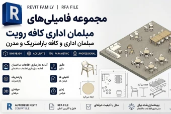 فایل رویت (Revit) مبلمان اداری  (Office furniture) قابل پیوست به نقشه های معماری پروژه های صنعتی و ساختمانی (با فرمت .rfa)