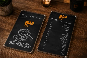 منوی کافی شاپ زیبا و مشکی