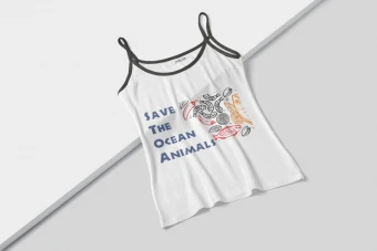 طرح تاپ بندی زنانه (Save The Ocean Animals)