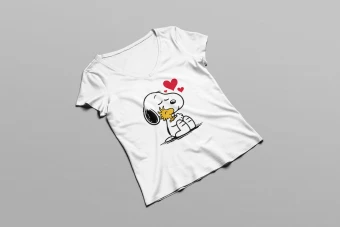 طرح لباس آستین کوتاه دخترانه (Snoopy)