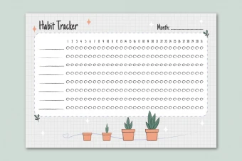 ردیاب عادت با طرح گیاه | Habit Tracker Printable
