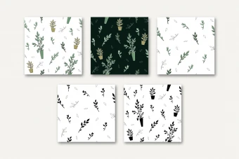پک ۵ عددی پترن گیاهی Seamless | Botanical Pattern