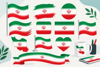 وکتور پرچم ایران رایگان