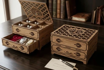 طرح آماده برش لیزر باکس جواهرات