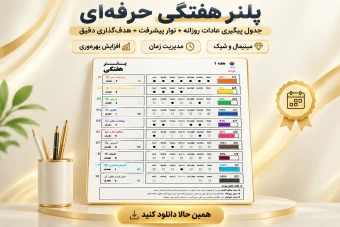دانلود پلنر هفتگی اکسل + برنامه ریزی حرفه‌ای | ابزار هوشمند مدیریت زمان و هدف‌گذاری