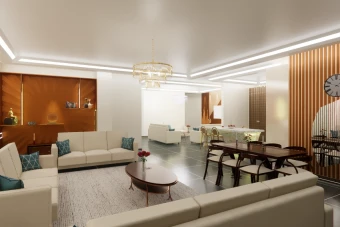 طراحی داخلی یک واحد چهار خوابه با اسکچاپ و آبجکت های اینسکیپ