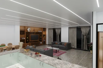 طراحی داخلی سه خوابه (2) با اسکچاپ و آبجکت های اینسکیپ