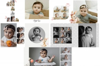 آلبوم دیجیتال نوزادی و کودک لایه باز حرفه ای - 5برگ فتوشاپ