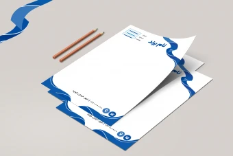 سربرگ شرکتی آبی لایه باز در فتوشاپ